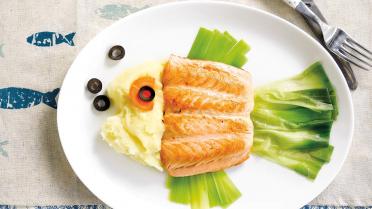 Blub De Vis: zalm, prei en puree