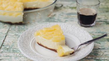 Kaastaart met speculaas en ananas