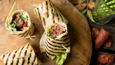 Fajitas of wraps met rundsgehakt