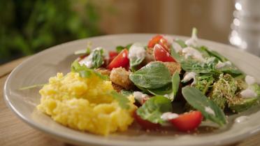 Kipblokjes met polenta