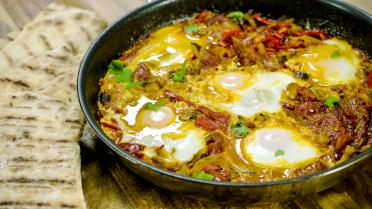 Shakshuka met platbrood 