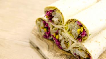 Rappe wraps met rode kool 