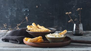 Kroketjes van schorseneren met dip van bloemkool