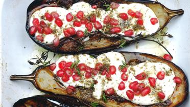 Aubergine met karnemelksaus