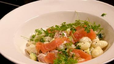 Gnocchi met courgette en zalm