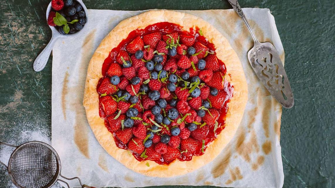 Feuilleté met rode vruchten en stevia