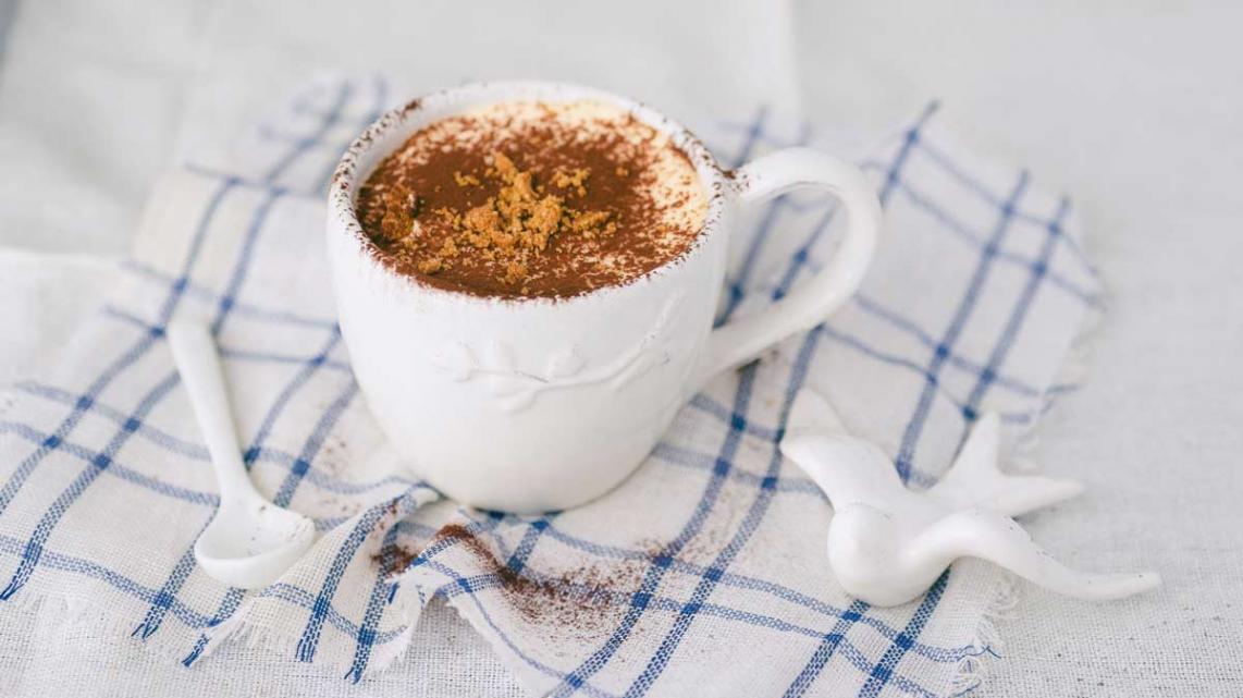 Cappuccino van tiramisu met Hasseltse speculaas en jenever