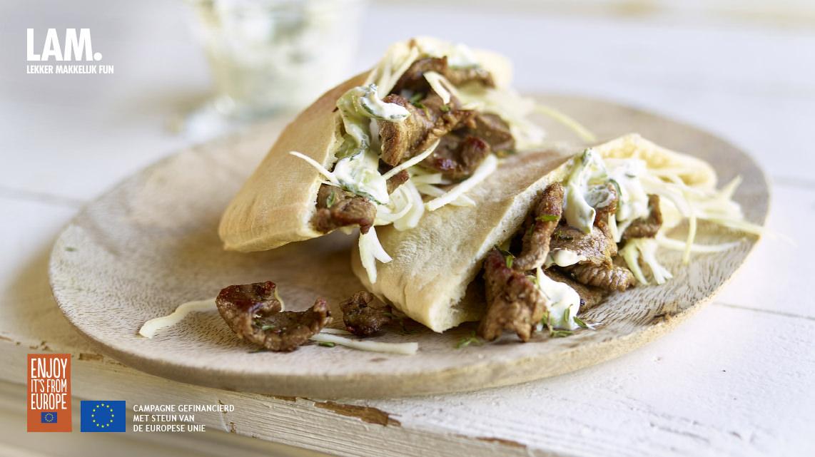 Pita's van lamsvlees met tzatziki