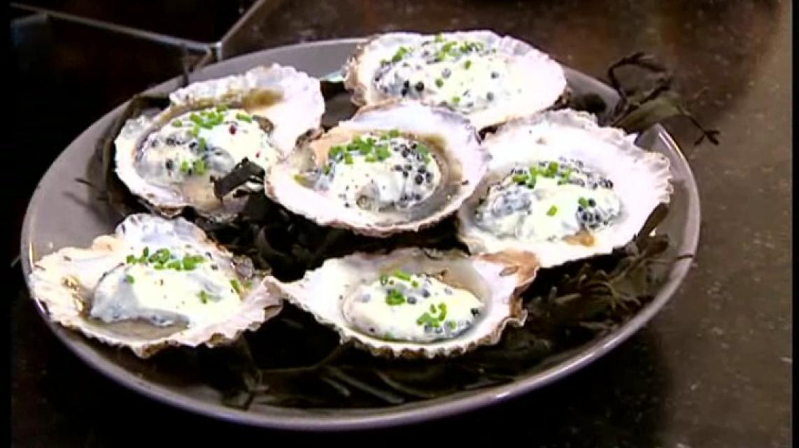 Oesters met kaviaarroom