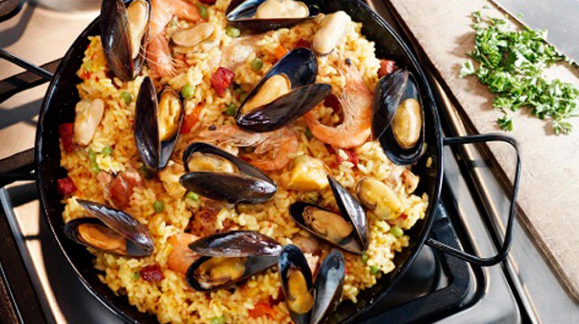 Paella met mosselen