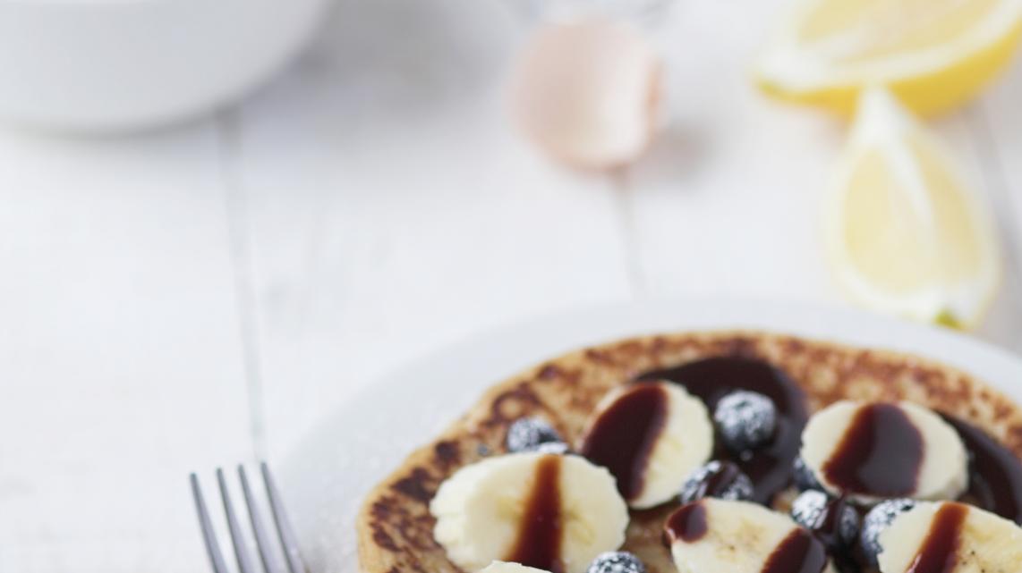 Flensjes met banaan en chocolade