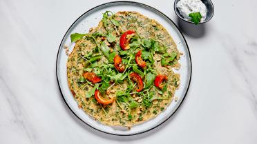Sandra's Slimme Start: Hartige pannenkoek met spinazie